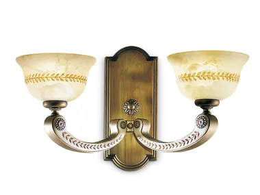 VERA 2268/A2 - Rust finish wall light with alabaster _ Possoni Illuminazione